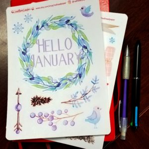 Redhead Paper monthly decorative stickers for January