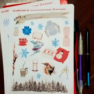 Redhead Paper monthly decorative stickers for January
