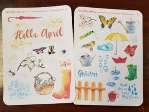 Redhead Paper monthly decorative stickers for April