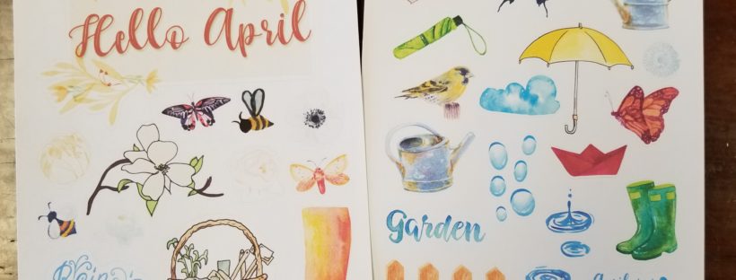 Redhead Paper monthly decorative stickers for April