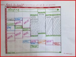 Time-blocking printable worksheet downloads by redhead paper